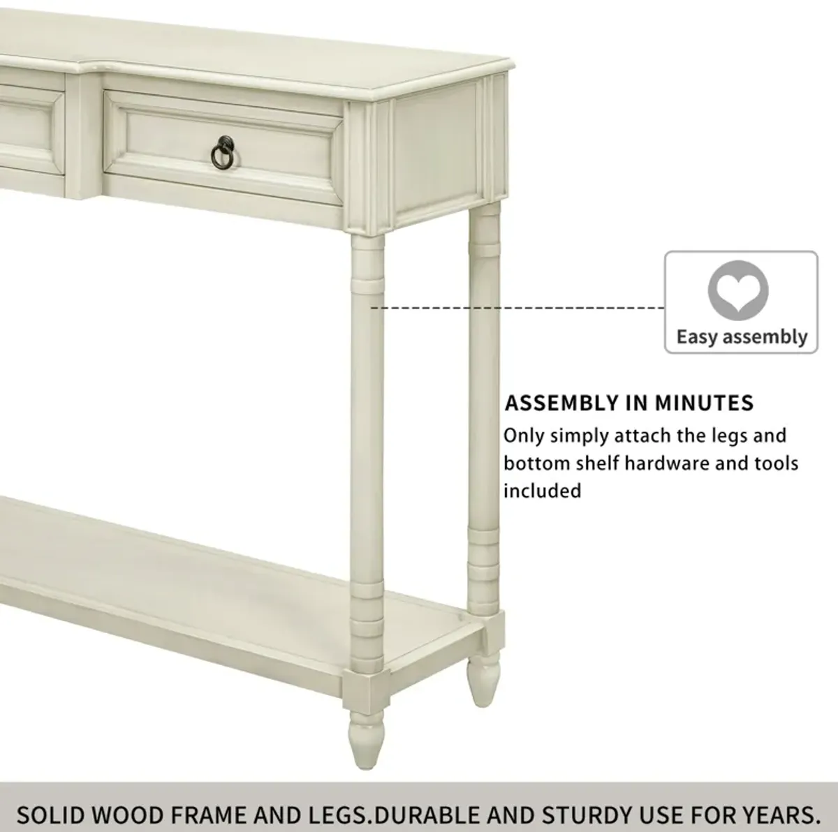 Merax Chic Console Table with Drawers for Entryway