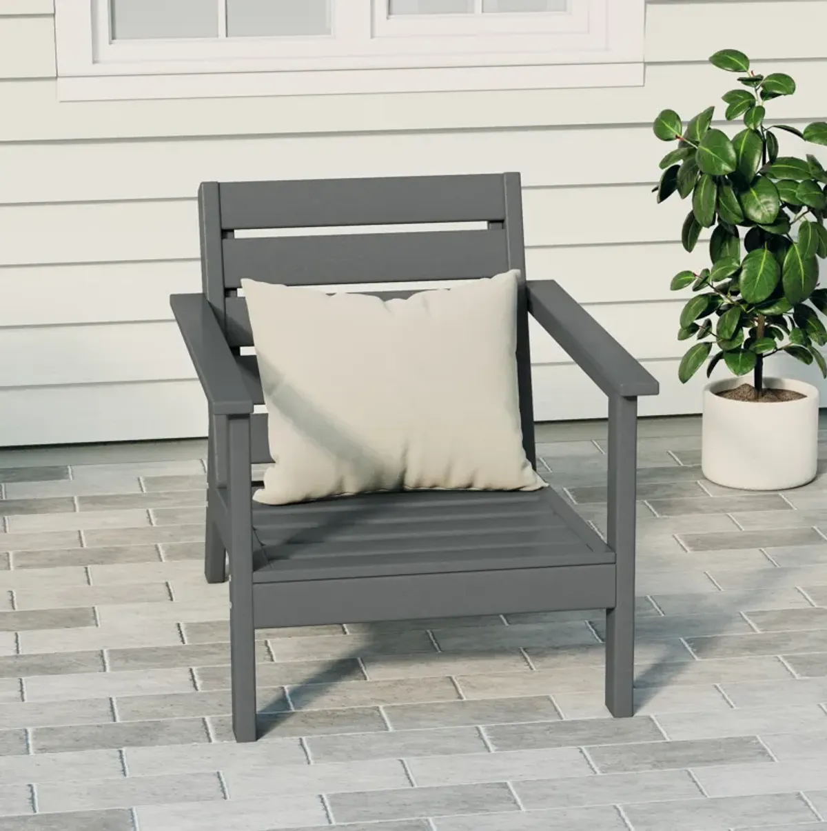 WestinTrends Outdoor Patio HDPE Deep Seating Armchair