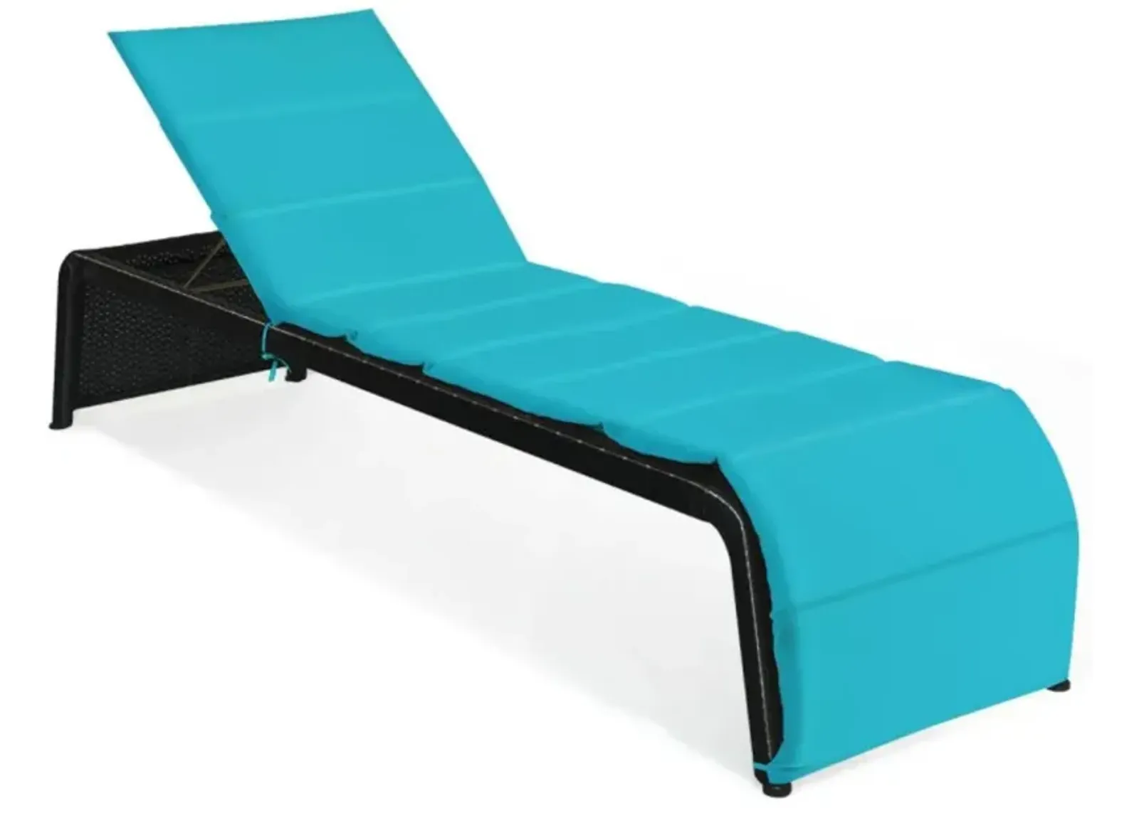 Hivvago Adjustable Patio Rattan Lounge Chair with Cushioned