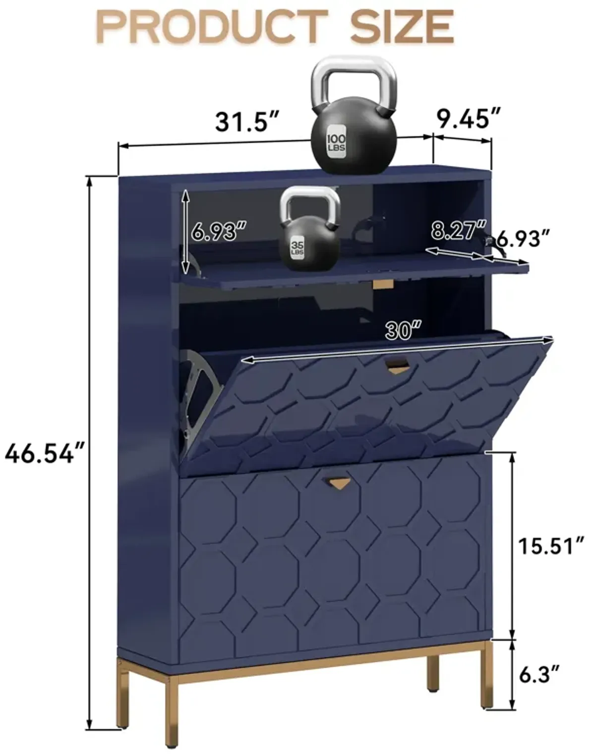 46.6 in. H x 31.5 in. W. Green MDF Shoe Storage Cabinet 24-Pair