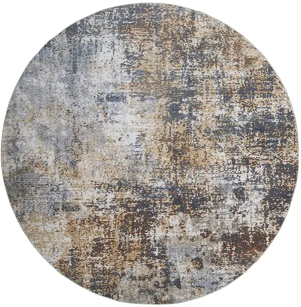 Astra Machine Washable ASW07 Multicolor 5'3" Round Rug