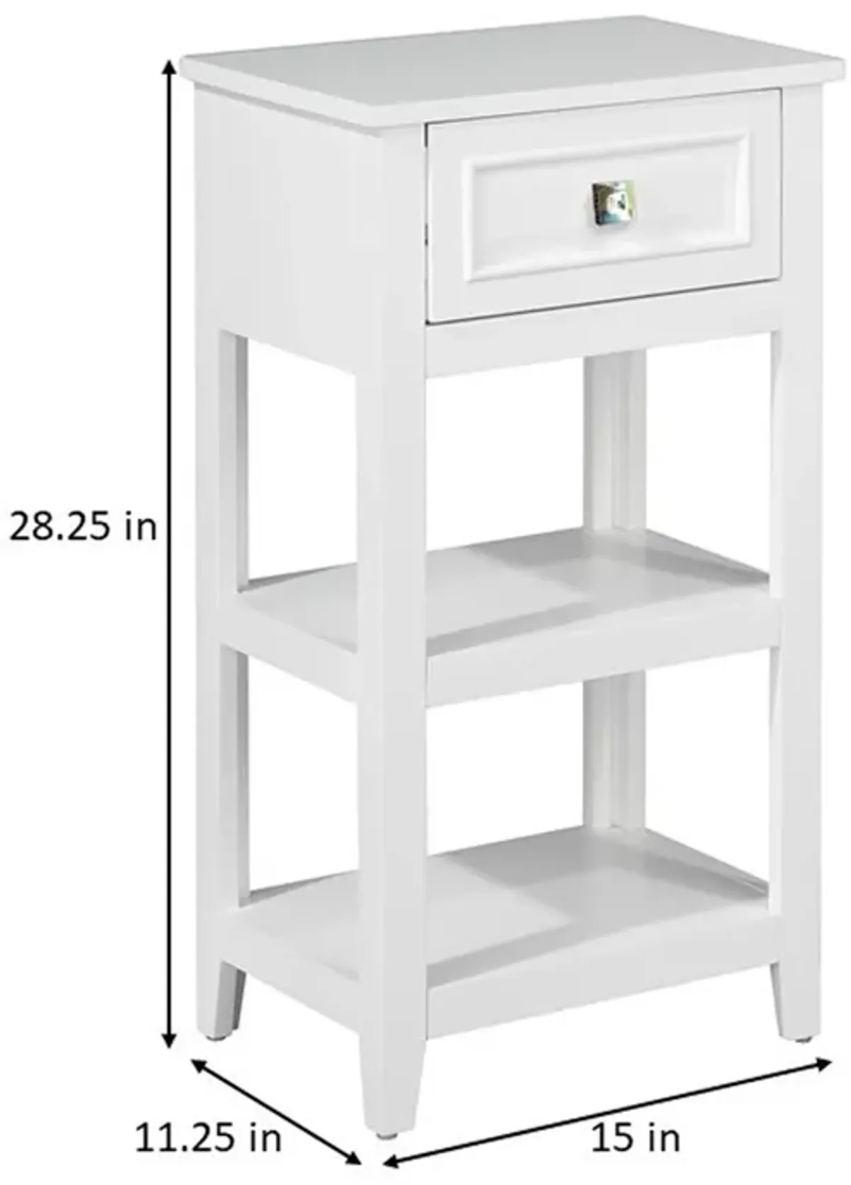 Teamson Home Dawson Wooden Floor Cabinet with 1 Drawer, White