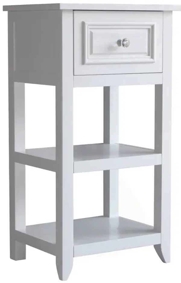 Teamson Home Dawson Wooden Floor Cabinet with 1 Drawer, White
