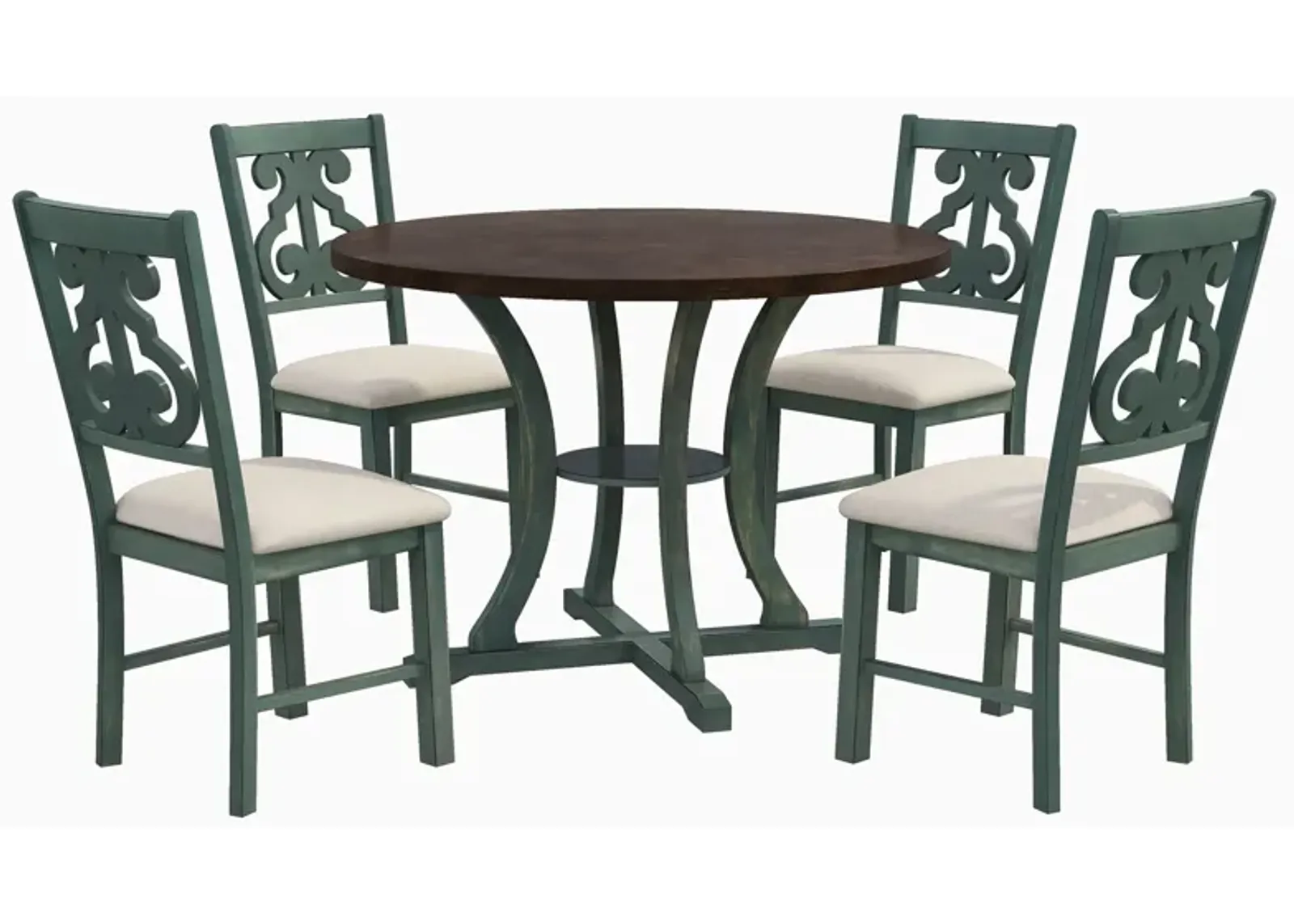 Merax Modern Round Dining Table and Chairs Set