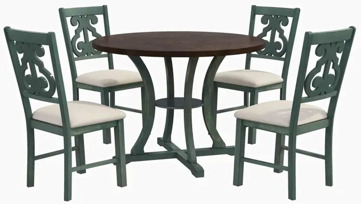 Merax Modern Round Dining Table and Chairs Set