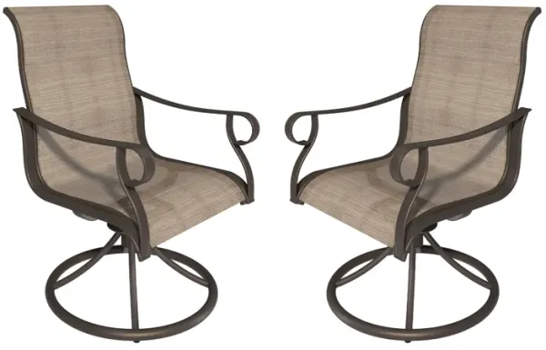 MONDAWE 2Pcs Steel Textiliene Swivel Chairs 360-Degree Rotation Dining Chair
