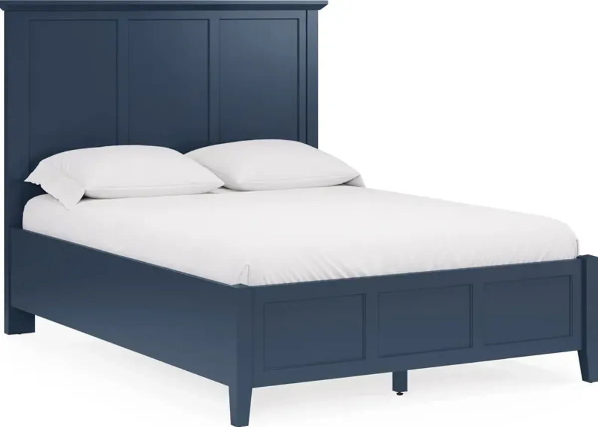 Grace California King-size Three Panel Bed in Blueberry