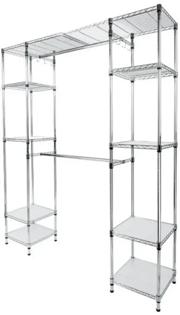 Custom Closet Organizer Shelf System Kit with Expandable Clothes Storage Rack for Maximum Space