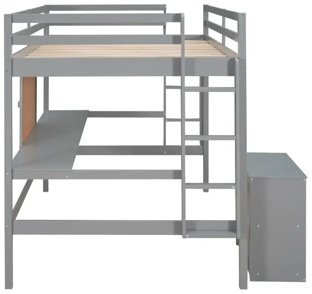 Merax Modern  Wooden Loft Bed with Desk