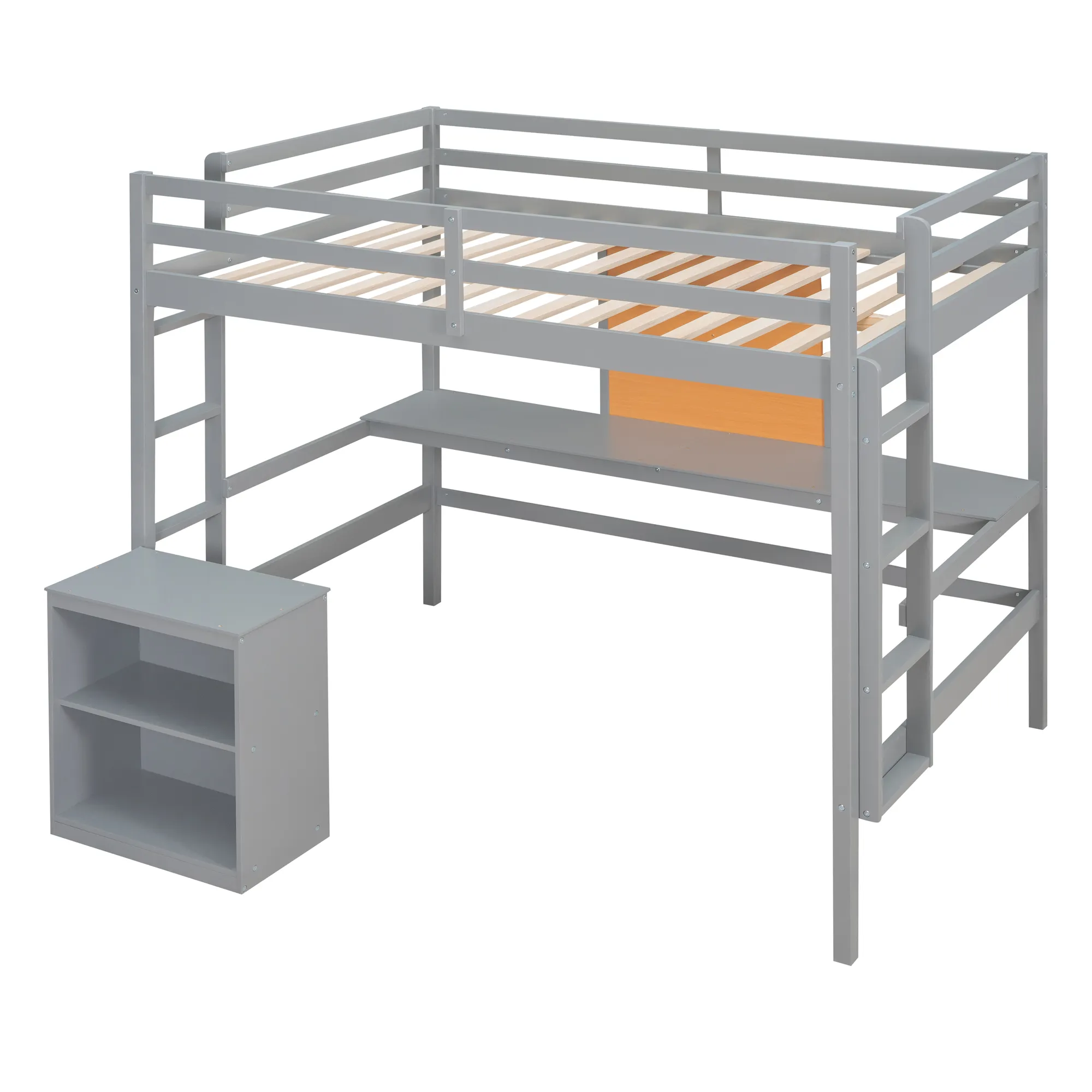 Merax Modern  Wooden Loft Bed with Desk