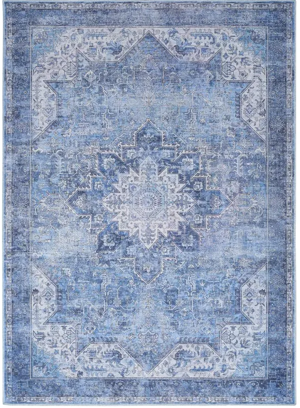 Nourison Washables NWB15 Blue 5'2" x 7' Rug