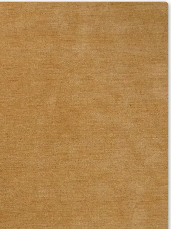 RUGSOTIC CARPETS HAND KNOTTED LOOM WOOL ECO-FRIENDLY AREA RUGS  - 5'x8', Rectangle, Gold Color, Solid Plain Design, High Pile Thick Handmade Anti Skid Area Rugs for Living Room, Bed Room (L00111)