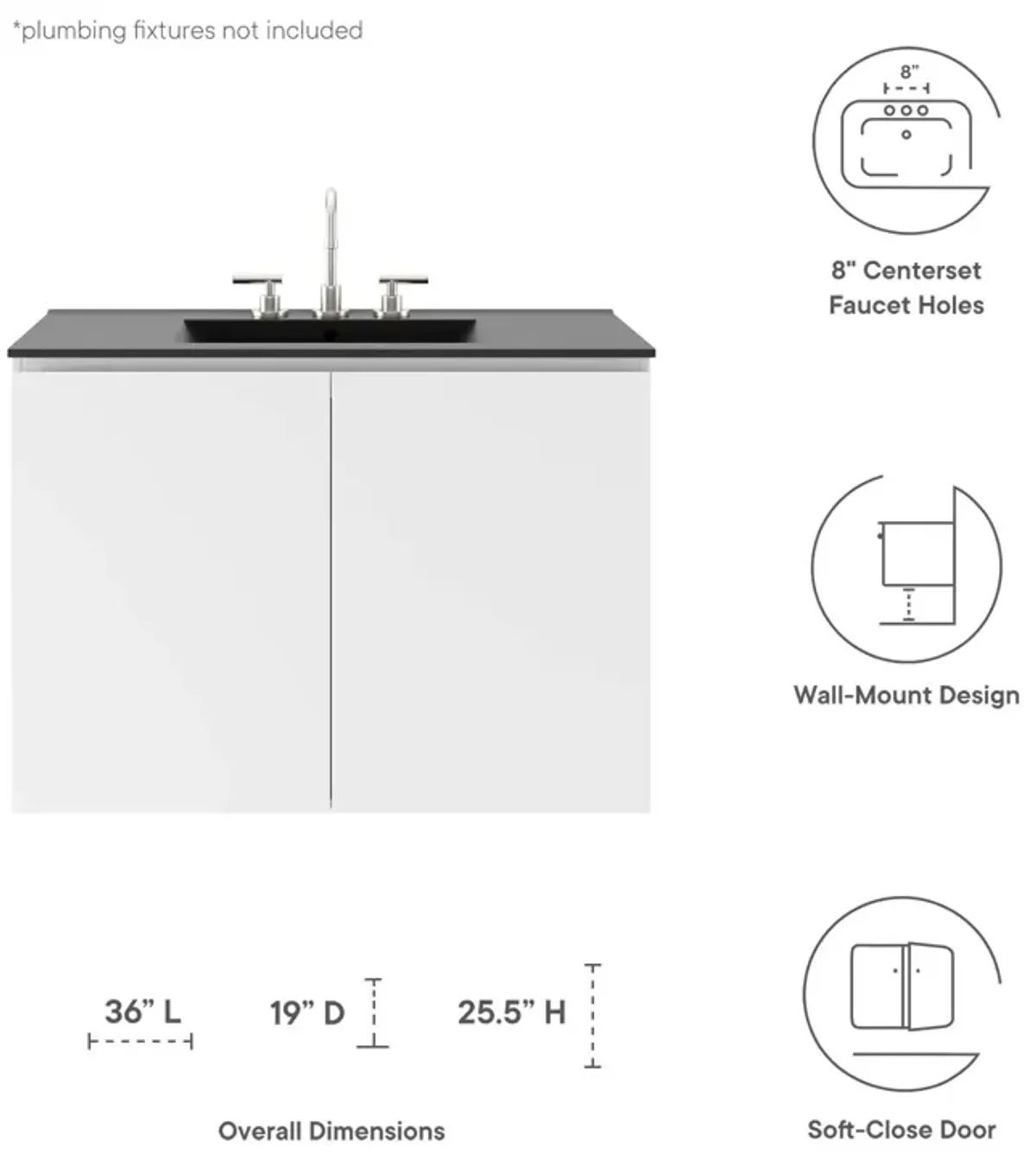 Bryn 36" Wall-Mount Bathroom Vanity