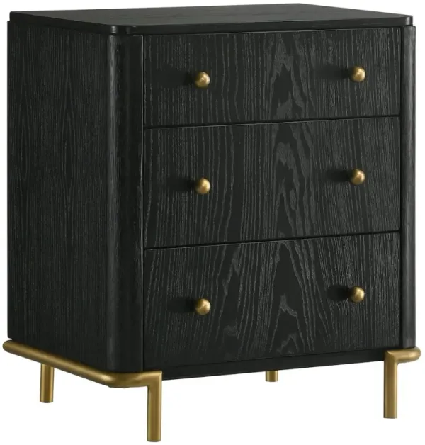 Arini 3-drawer Nightstand Black