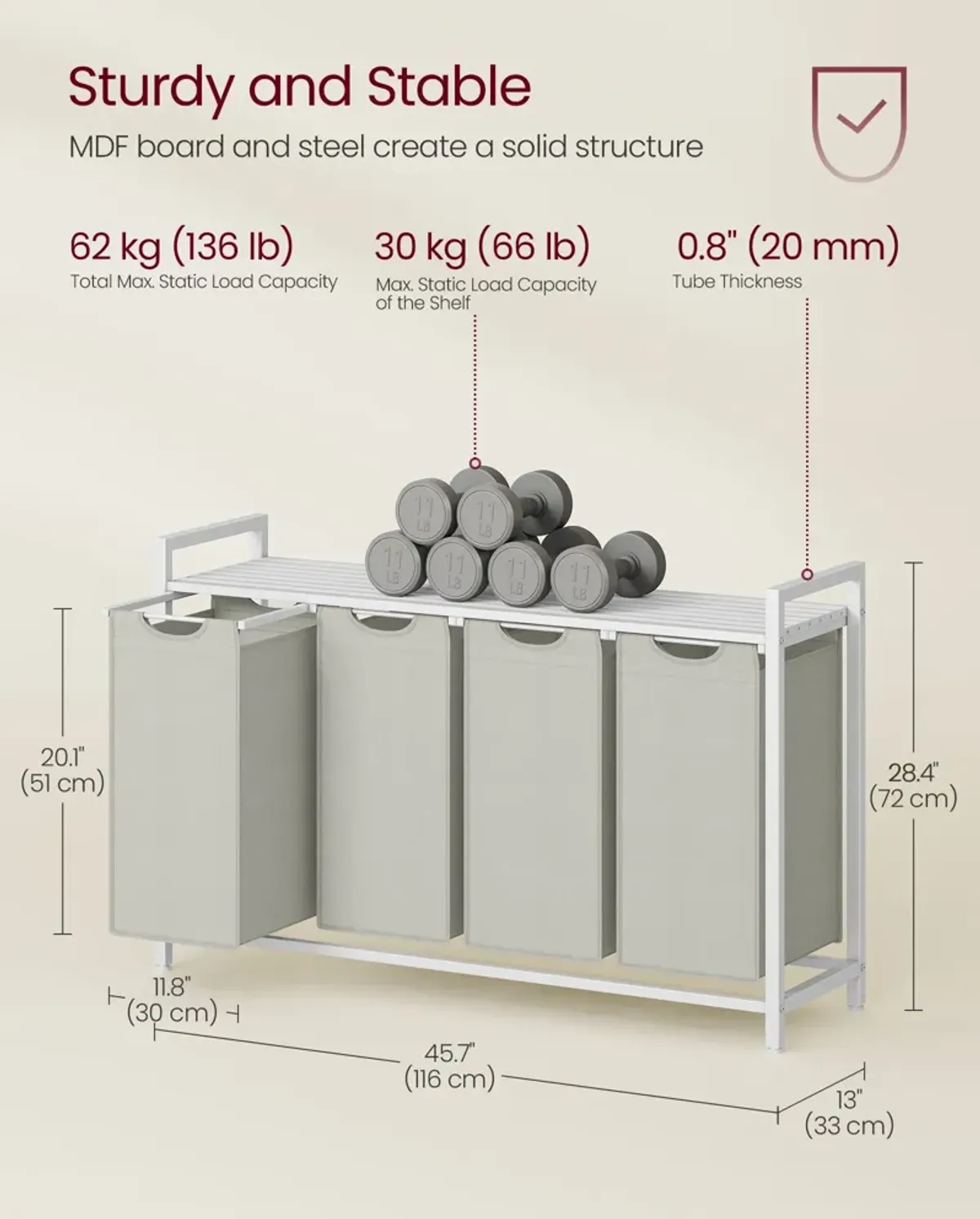 Laundry Hamper with Lid and Durable Construction for Easy Use