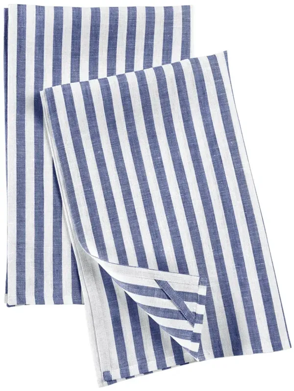 Solino Home 100% Pure Linen Kitchen Towels 17 x 26 Inch Set of 2 - Amalfi Stripe
