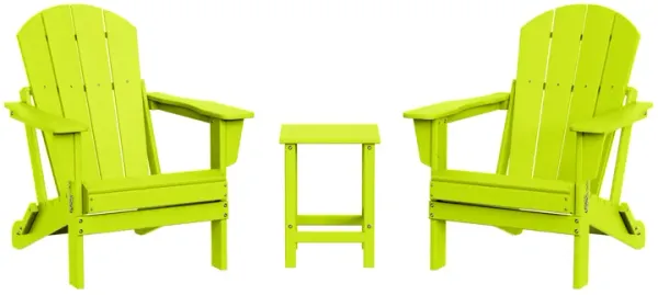WestinTrends 3-Piece set Outdoor / Patio Poly Adirondack chair set with a side table ( 2 seater )