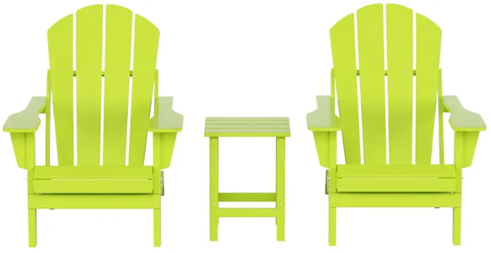 WestinTrends 3-Piece Outdoor Patio Adirondack Chairs with Side Table Set