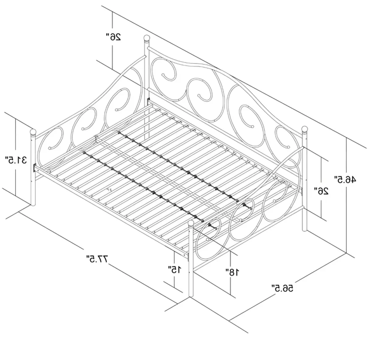 Metal Daybed Frame Contemporary Design Day Bed