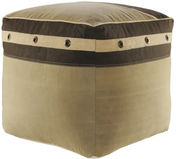 20" Brown 100% Cotton Ottoman