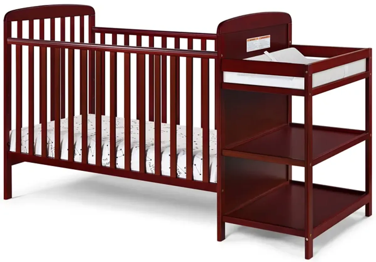 Suite Bebe Ramsey 3-in-1 Crib and Changer Combo Cherry