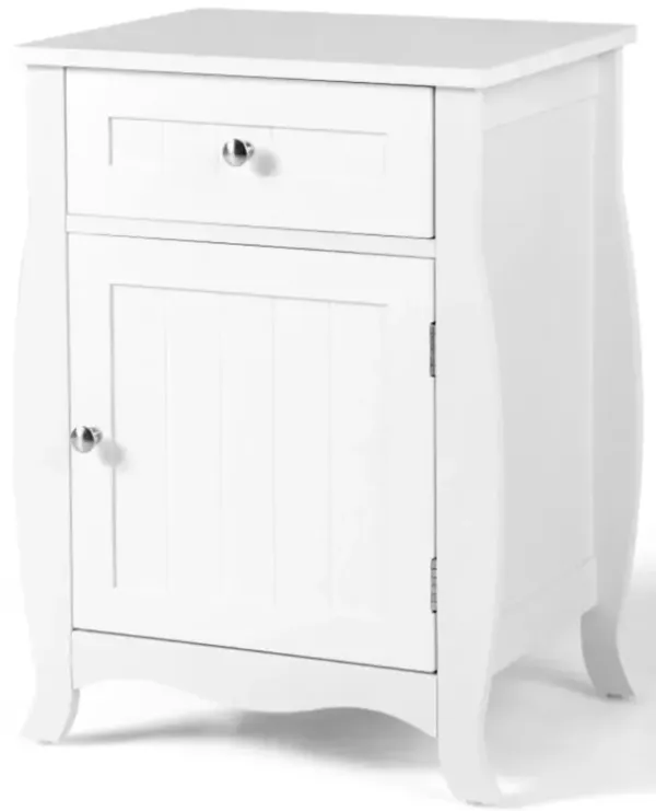 Hivago Nightstand with Drawer Cabinet and Curved Legs for Bedroom
