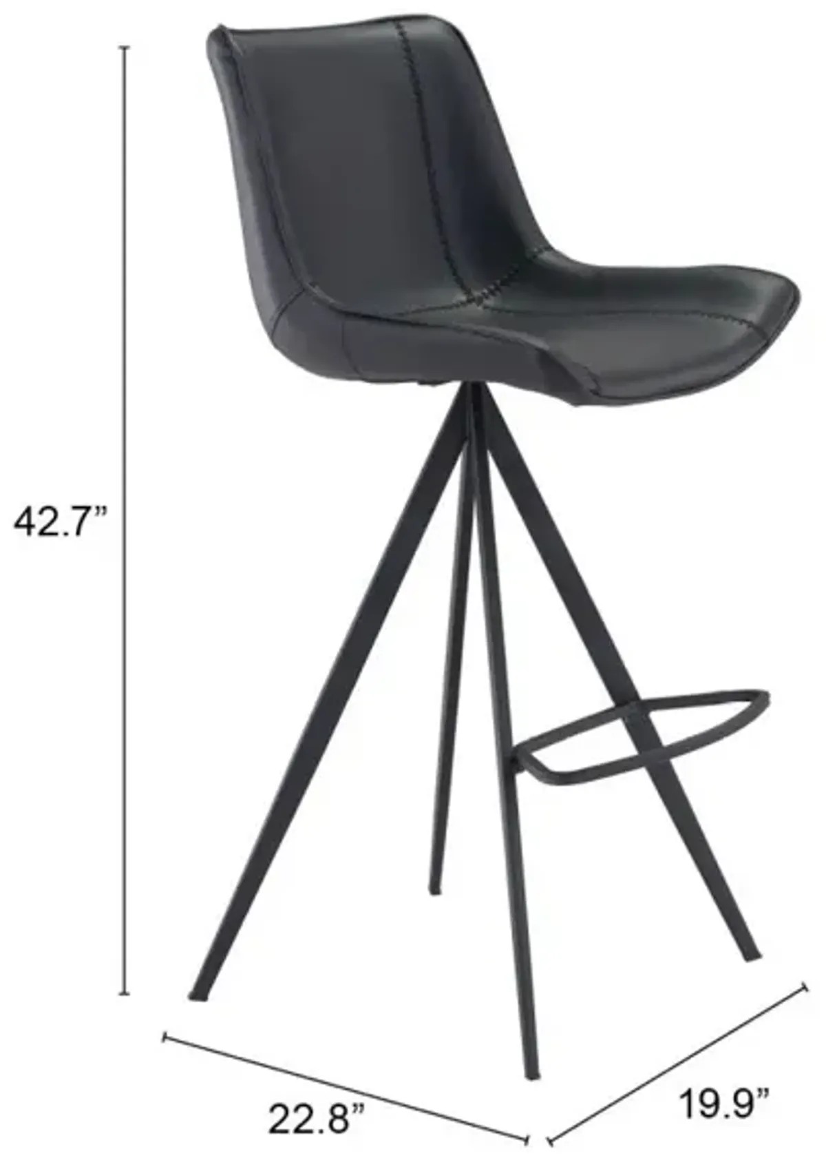 Aki Barstool (Set of 2) Black