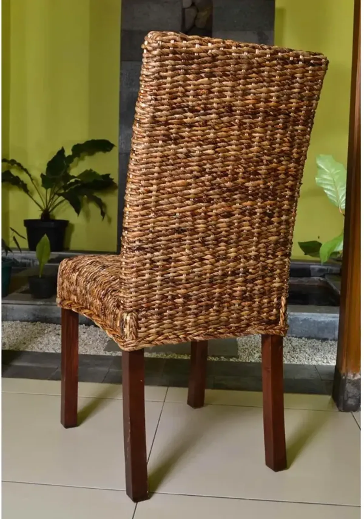 Set of Two Louisa Abaca Cushioned Seat Dining Chair