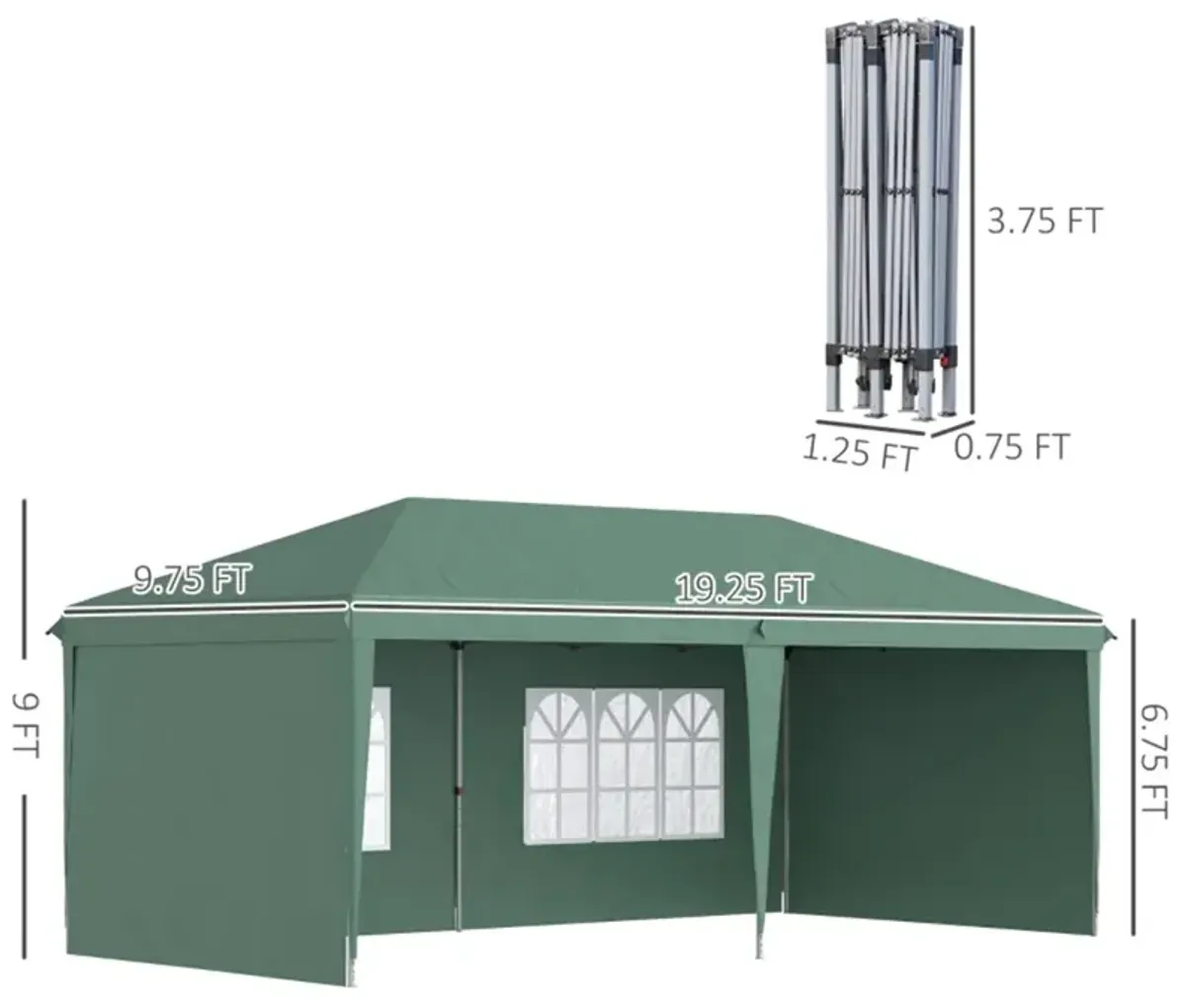 Pop-Up Canopy Party Tent with 4 Sidewalls for Outdoor Events