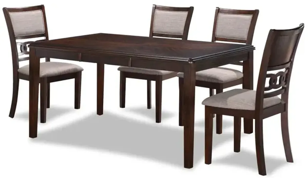 New Classic Furniture Gia 6 Pc Dining Table, 4 Chairs & Bench -Cherry