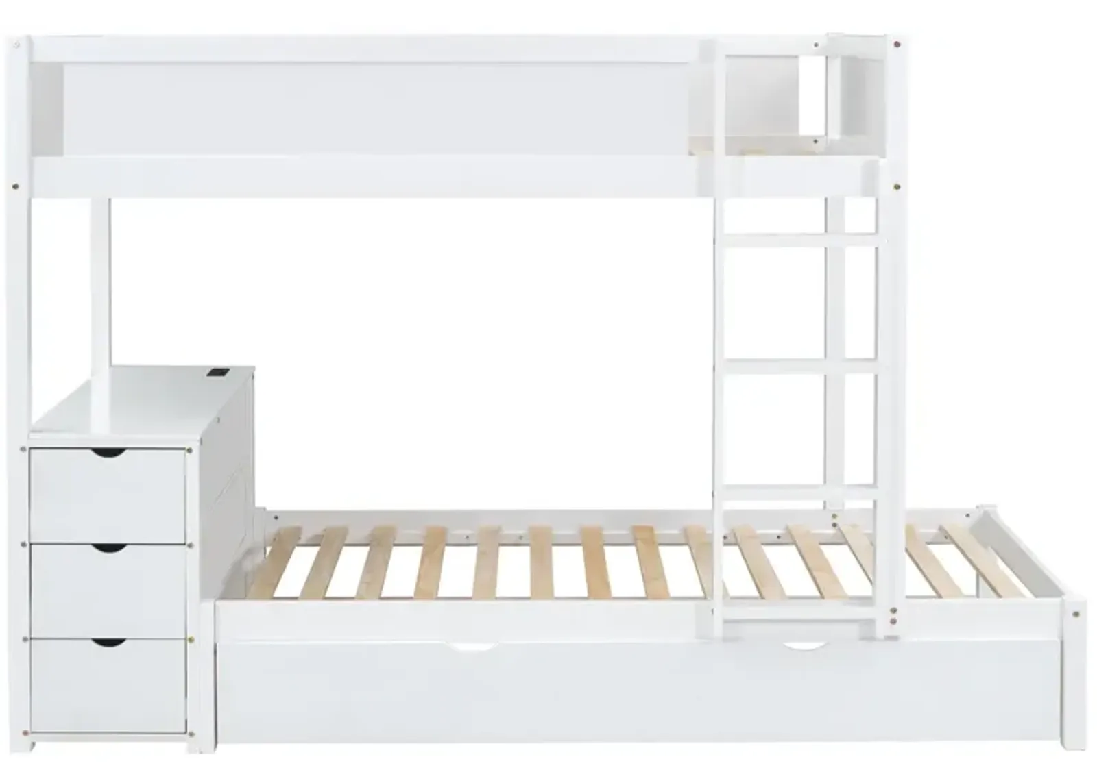 Merax  Bunk Bed with Trundle and Desk