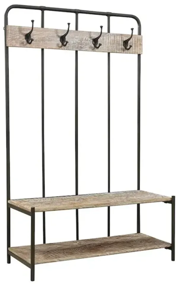 Taran Designs Sylvia Solid Wood Hall Tree Bench