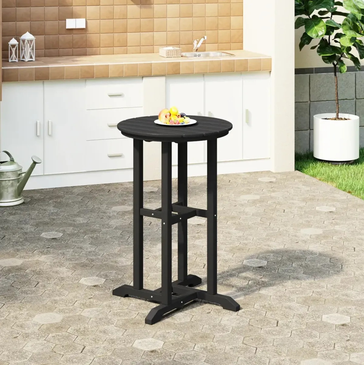 WestinTrends 37" Counter Height Round Outdoor Patio Bistro Bar Table