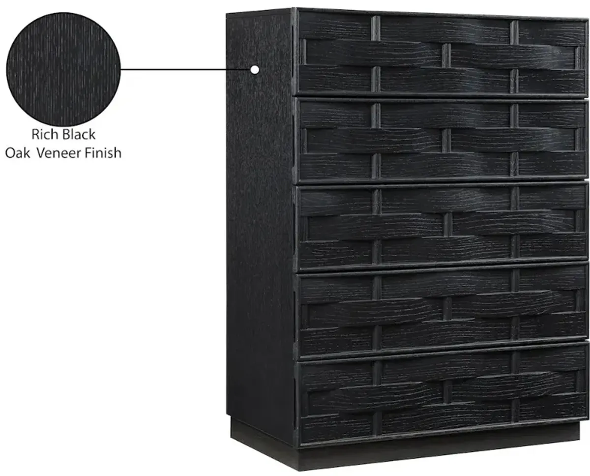 Meridian Furniture Weave Black Chest