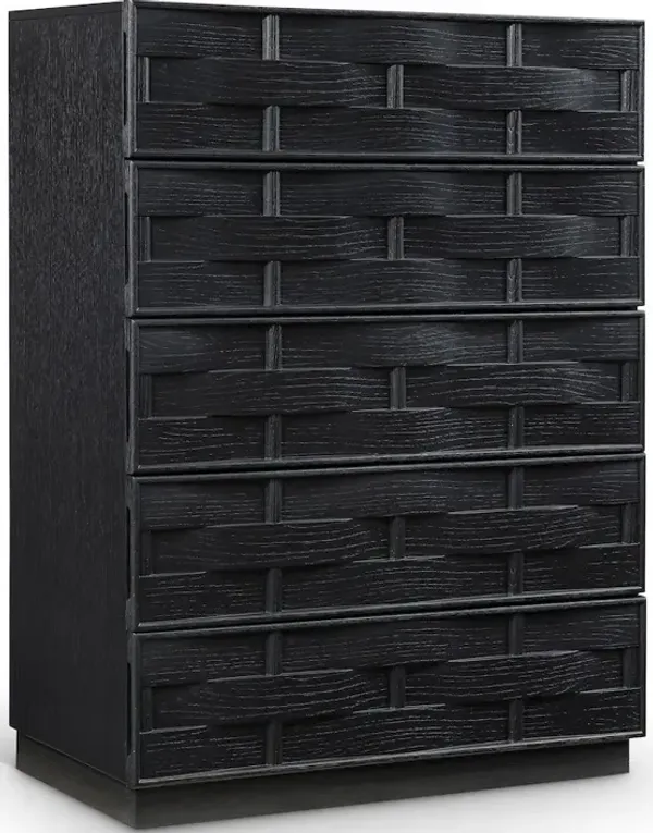 Meridian Furniture Weave Black Chest
