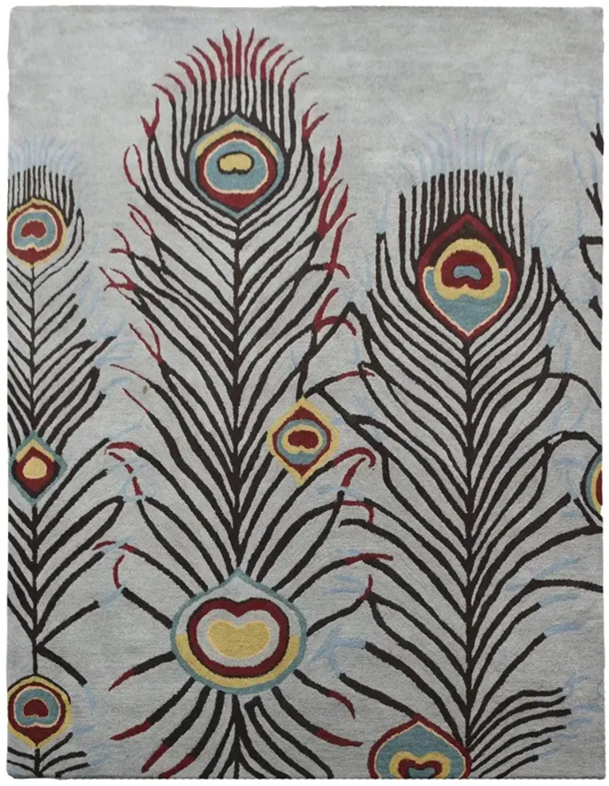 RUGSOTIC CARPETS HAND TUFTED WOOL ECO-FRIENDLY AREA RUGS  - 6'x9', Rectangle Shape, Silver, Contemporary Modern Design, High Pile Thick Handmade Area Rugs for Living Room, Bed Room (K09342)
