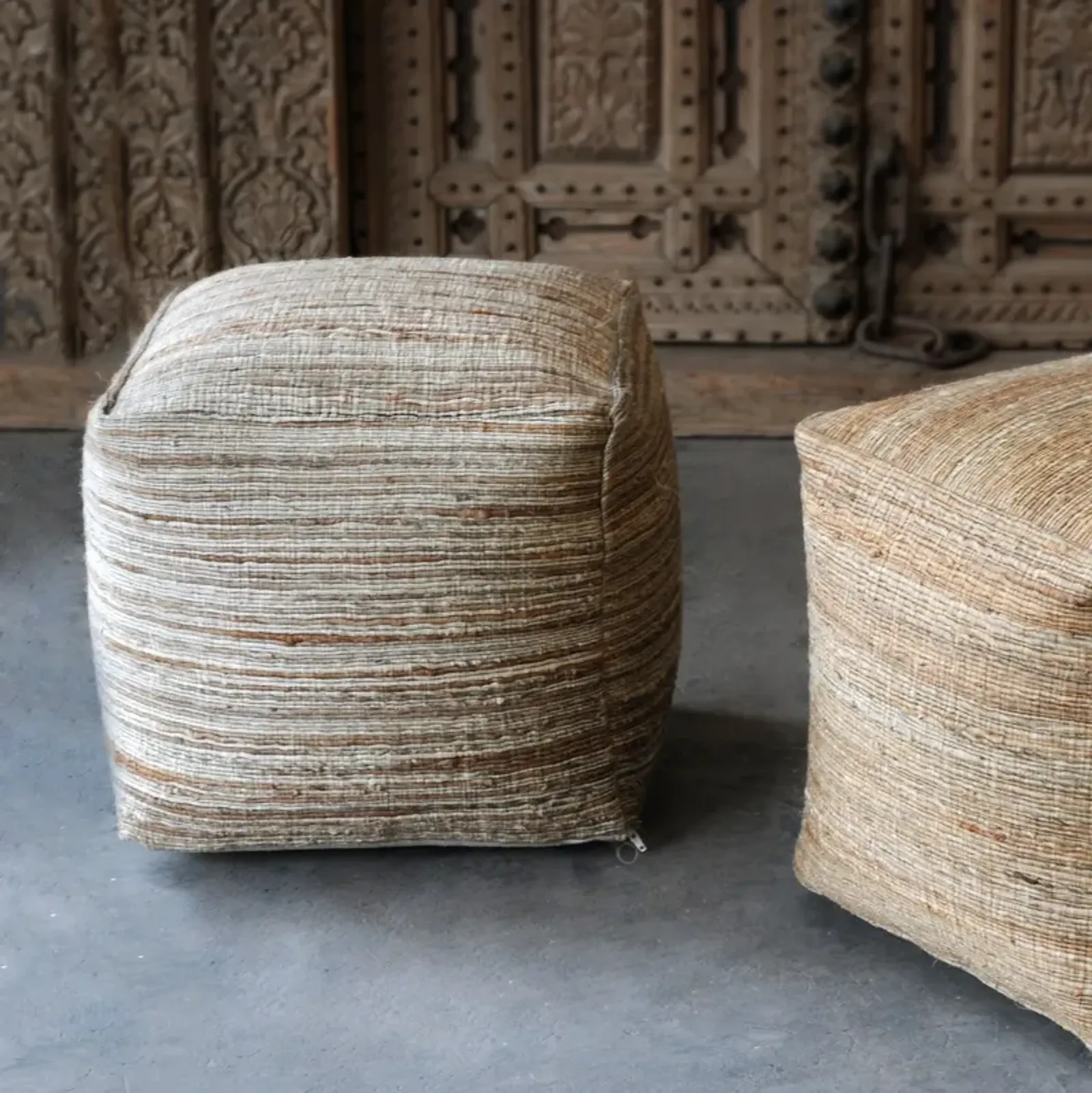 Uttermost Shiro Beige Pouf