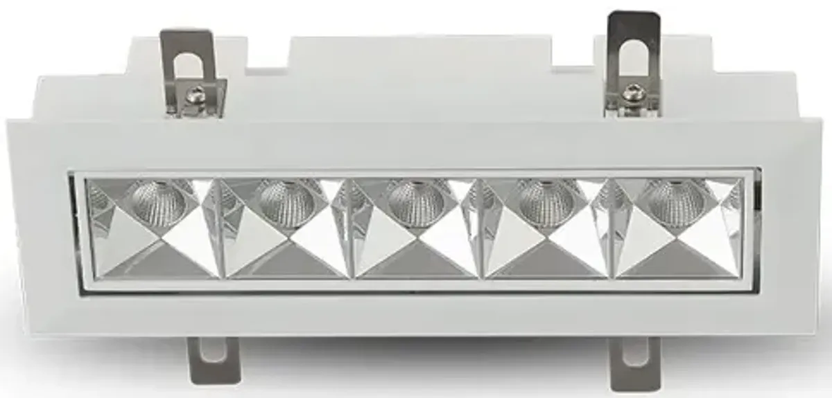 VONN Lighting 5 Lights LED Adjustable Recessed Downlight, Stock Item Beam Angle 34, White