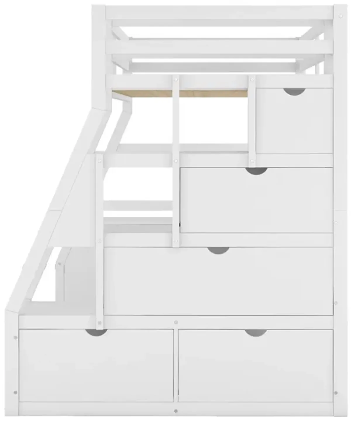 Merax Loft Bed with 7 Drawers and Desk