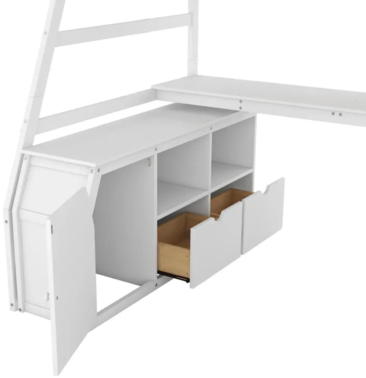 Merax Loft Bed with 7 Drawers and Desk