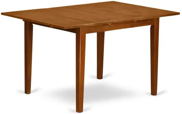 Milan Rectangular dinette kitchen Table 36"x54" with 12" butterfly leaf in brown finish