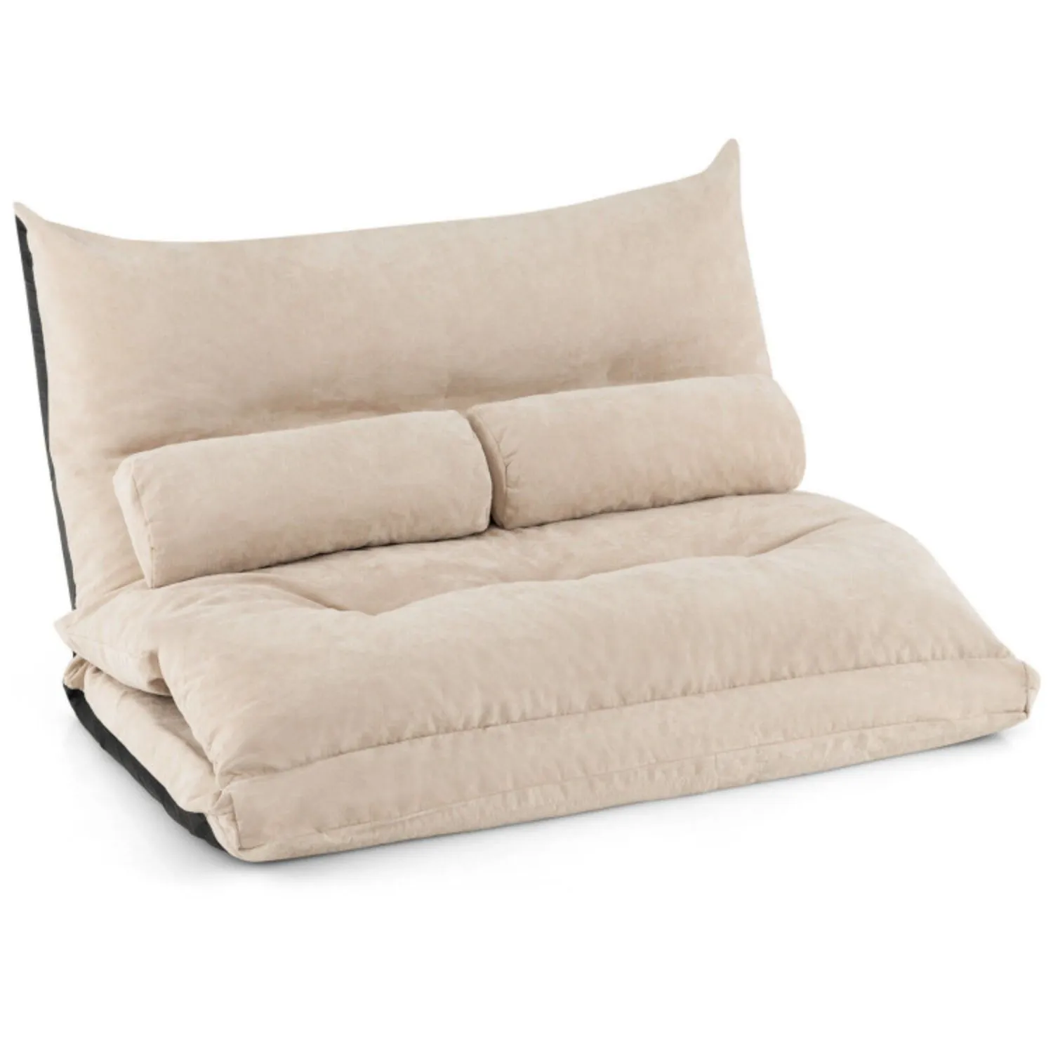 Adjustable Floor Sofa Bed with 2 Lumbar Pillows