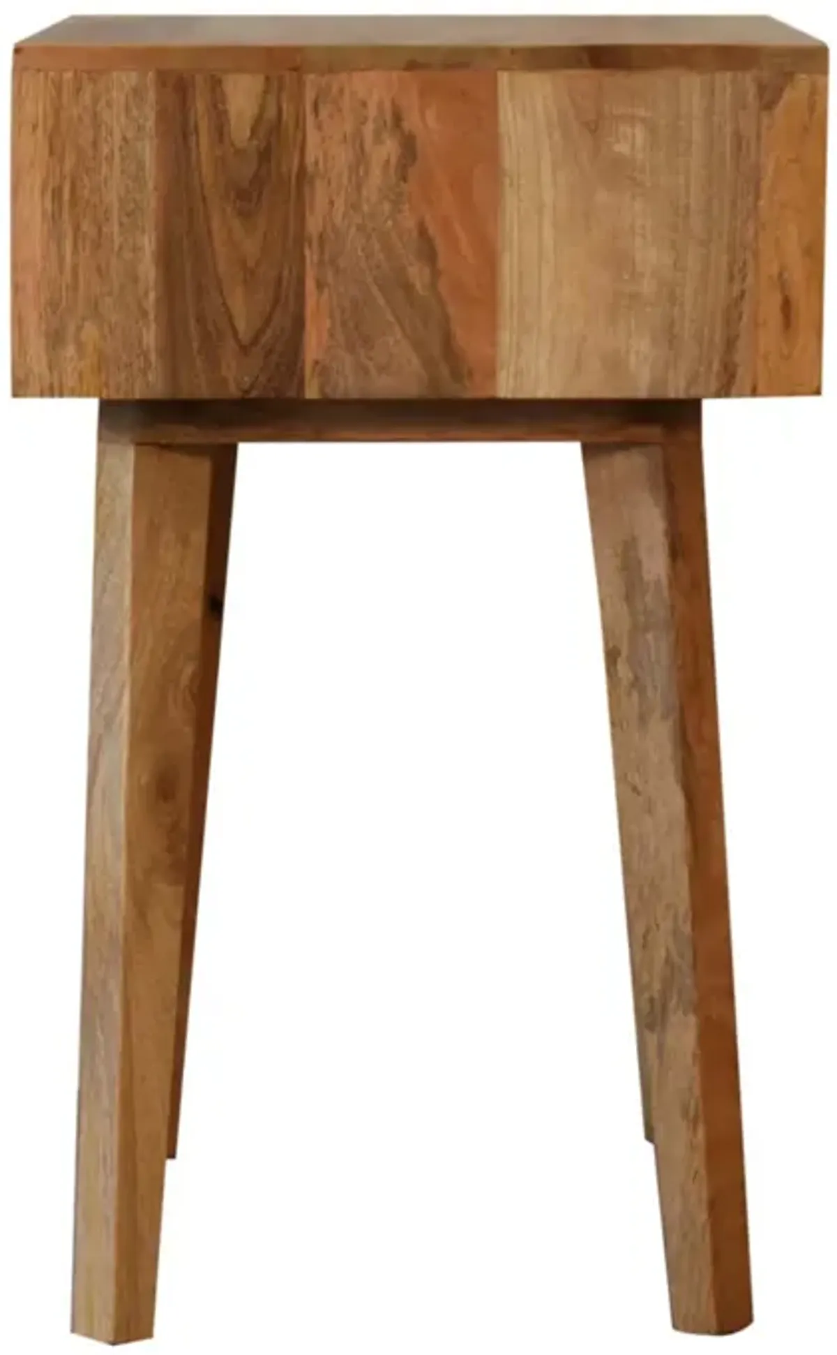 Solid Wood Bone Inlay Nightstand 1 Drawer  with Tapered Legs