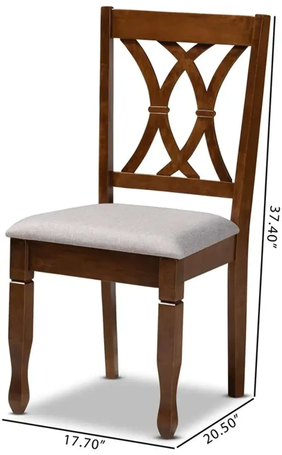 Walnut Brown Finished Wood 4-Piece Dining Chair Set Set