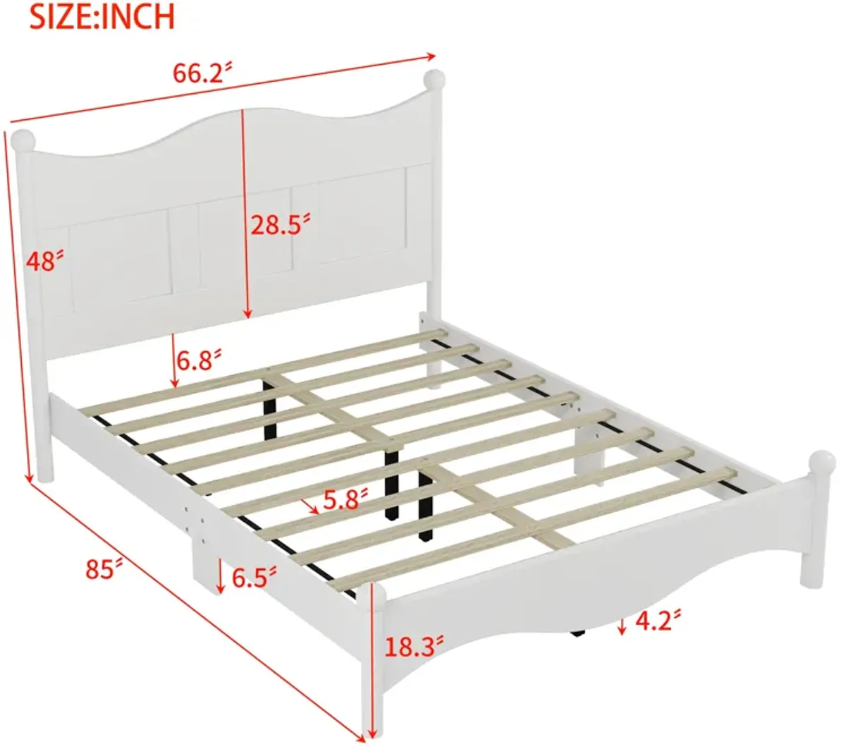 Merax Elegant Design Wood Platform Bed with Headboard