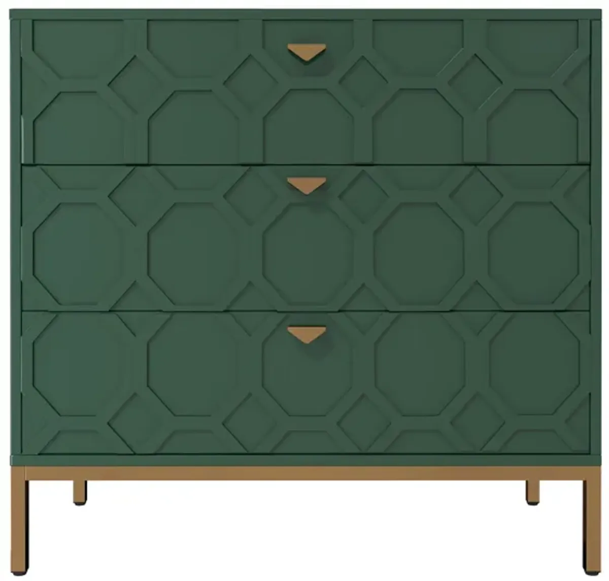 Clihome Wooden 3-Drawer Storage Cabinet Table