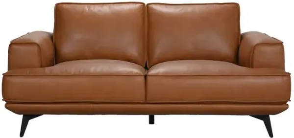 Porter Designs Pirelli Full-Grain Leather Loveseat, Brown