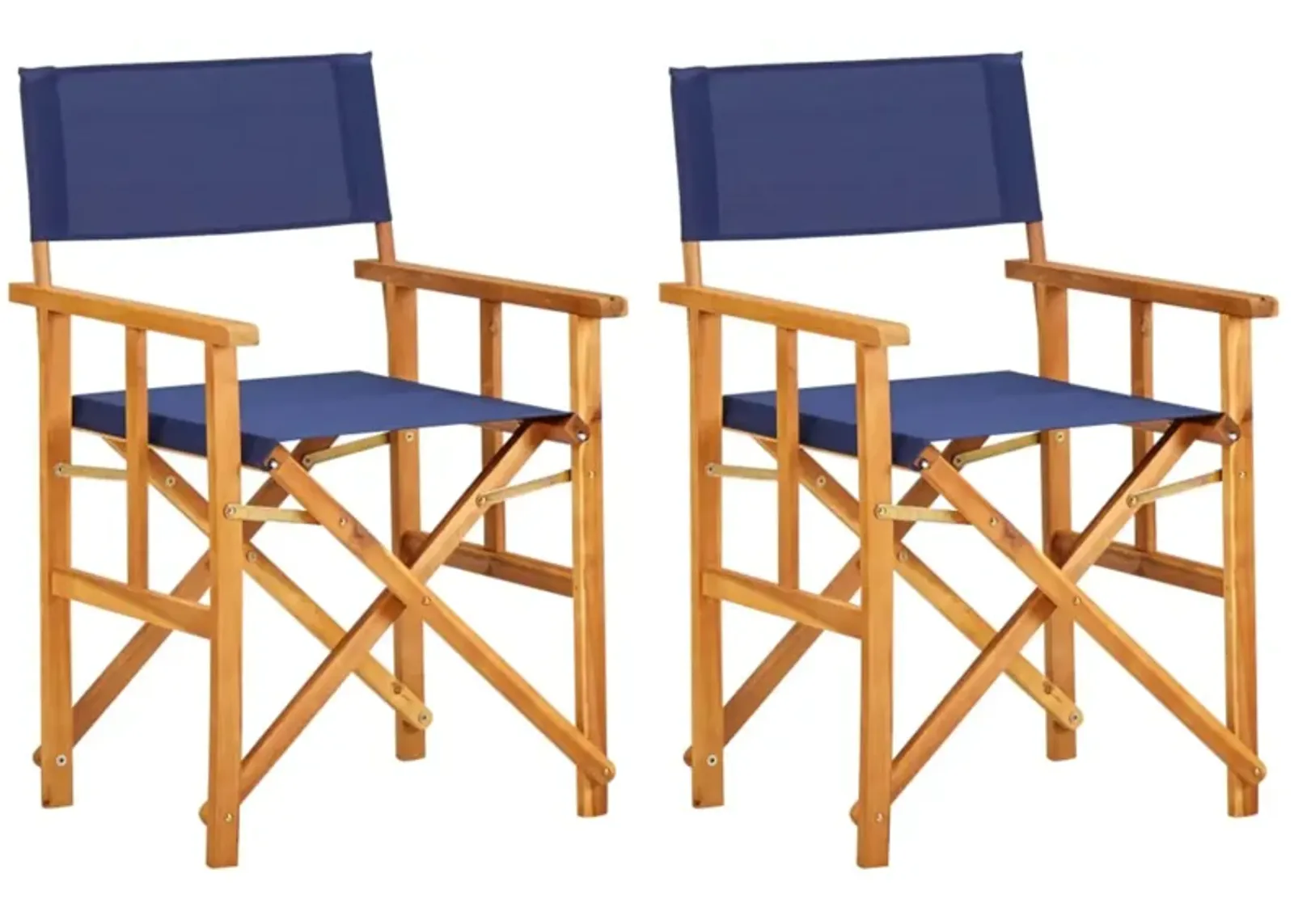 vidaXL Director's Chairs 2 pcs Solid Acacia Wood Blue