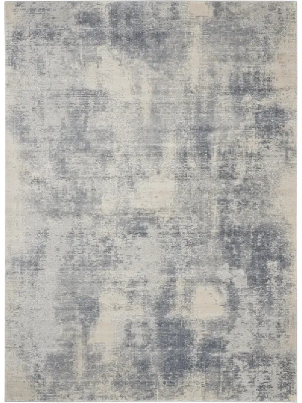 Rustic Textures RUS02 Blue/Ivory 7’10” x Round Rug