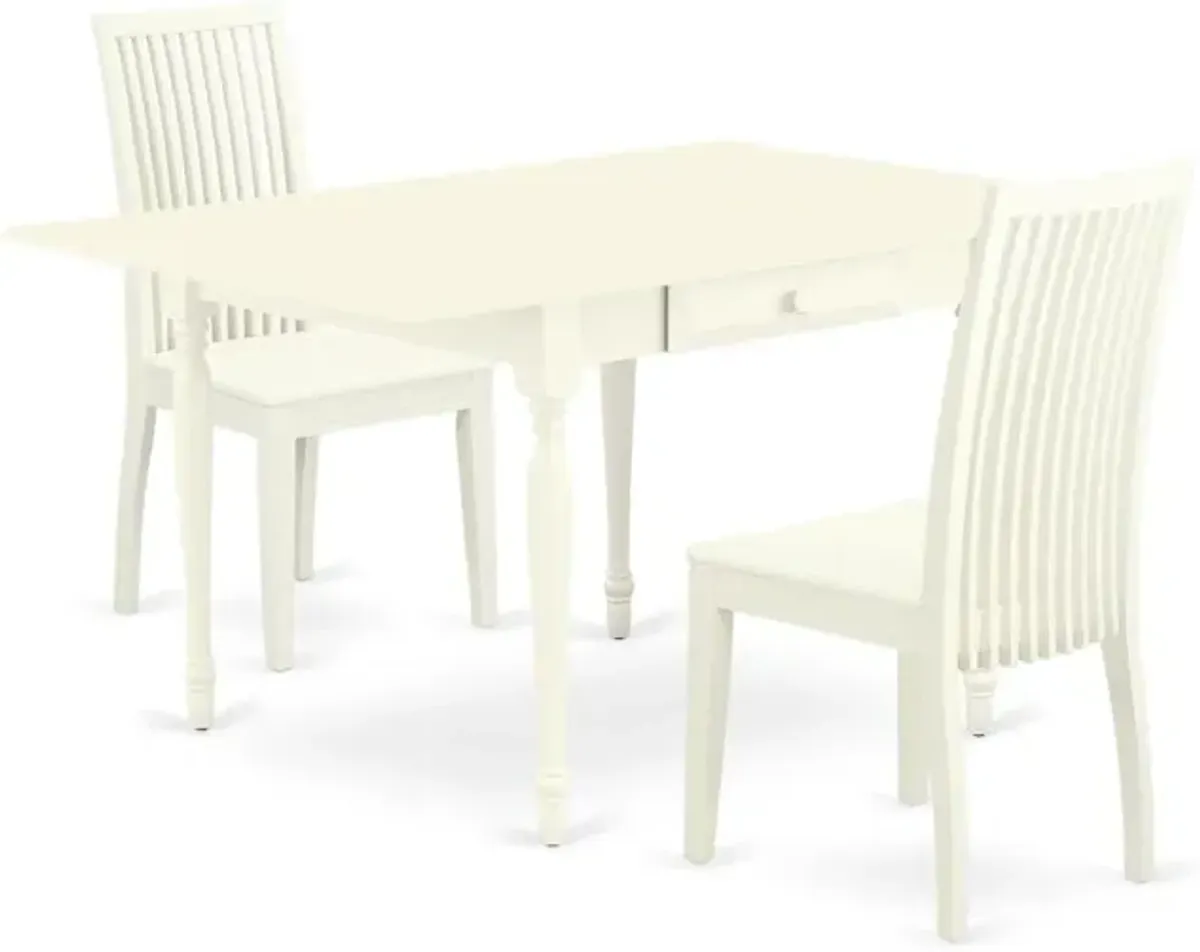 Dining Room Set Linen White, MZIP3-LWH-W